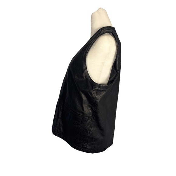 Wilsons Men’s Black Leather Vest Size Small Biker Moto Western Full Zip Unisex - Picture 3 of 13